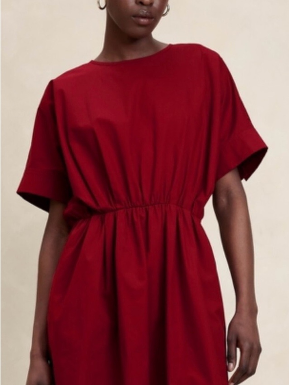 Banana Republic Poplin Mini Dress (red currant)